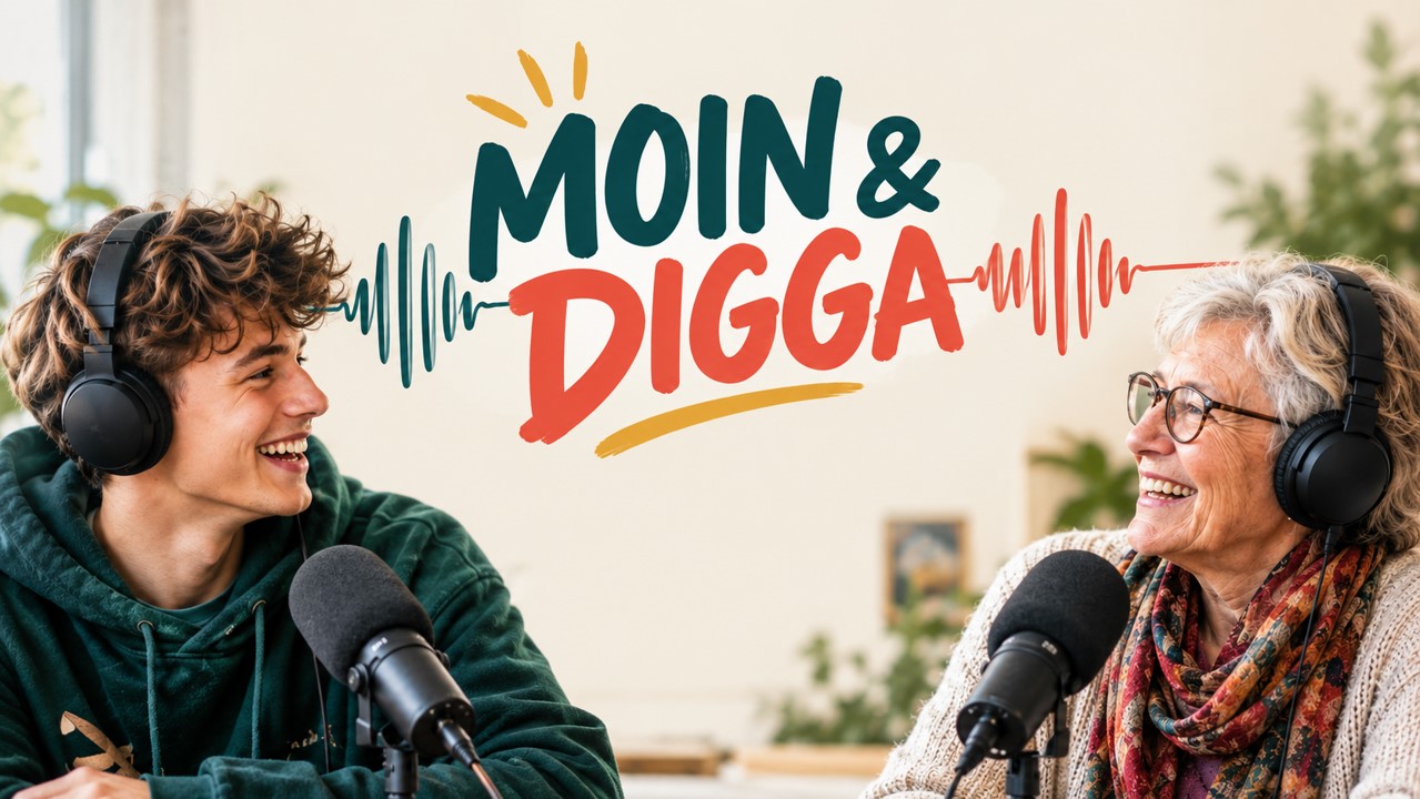 Moin & Digga - ein Podcast, der Generationen verbindet und Geschichten aus Ostbevern und der Region erzählt.